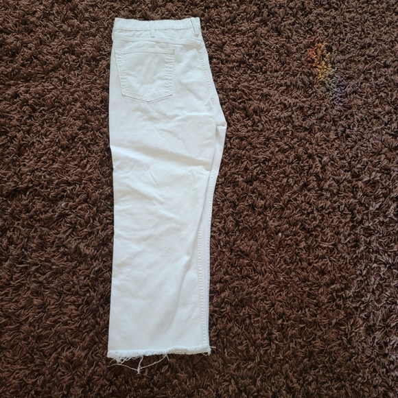 Levis White Jeans 514 W40 L30 with frayed bottom and factory tears Zipper fly - Picture 3 of 7